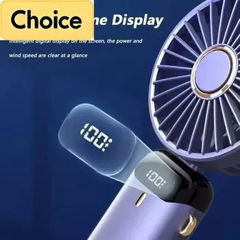 Портативный USB-вентилятор Складные портативные подвесные вентиляторы для шеи 5-скоростной USB-перезаряжаемый вентилятор с подставкой для телефона и экраном дисплея белый