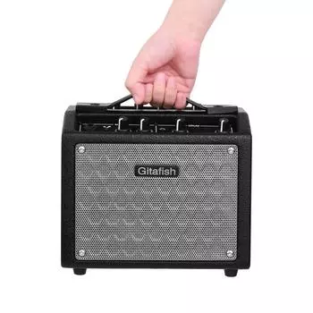 Портативный усилитель для электрогитары Gitafish B9, 8 Вт, перезаряжаемый динамик, встроенный 18 типов барабанов чёрный