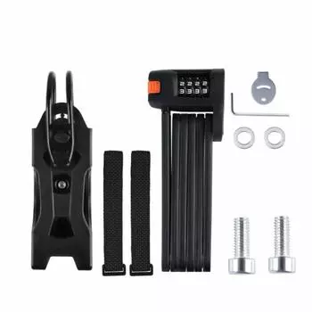 Портативный велосипедный складной замок из легированной стали, кодовый замок для велосипеда, велосипедные аксессуары чёрный