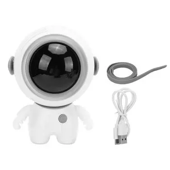 Портативный вентилятор-астронавт с безлистным дизайном, подвесной на шею, перезаряжаемый через USB, милый мультяшный ручной мини-охладитель