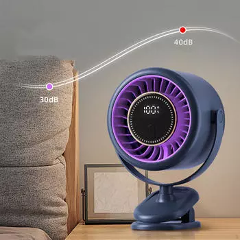 Портативный вентилятор Clip on Fan 6 Speed Personal Low No noise для гольфа Indoor Dorm Desktop синий