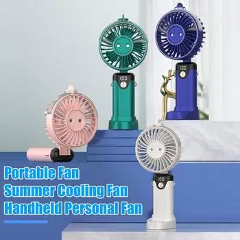 Портативный вентилятор для тумана с 6 скоростями. Мощный воздушный поток. Низкий уровень шума. Перезаряжаемый аккумулятор. Ручной персональный вентилятор с распылителем тумана. розовый