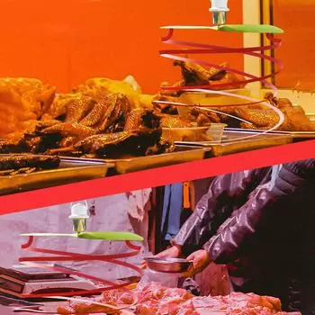 Портативный вентилятор Fly Small Range с регулируемым источником питания 12 В, 1 А для мясных магазинов, ресторанов-барбекю и рынков