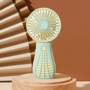 Портативный вентилятор Низкое энергопотребление Быстрое охлаждение Легко носить с собой Компактный охлаждающий вентилятор с цветными блоками На открытом воздухе зелёный/жёлтый