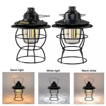 Портативный винтажный ретро-фонарь для кемпинга, освещение палатки, винтажный фонарь, украшение, водонепроницаемый, для улицы, сада, газона, дорожки 2