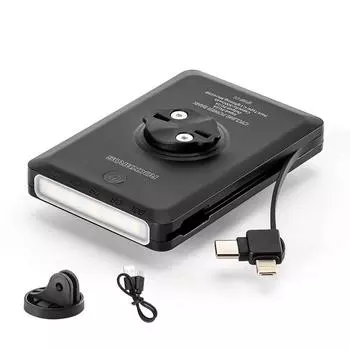 Портативный внешний аккумулятор для велосипедного фонаря, многофункциональный, большой емкости, с кабелем для подзарядки чёрный