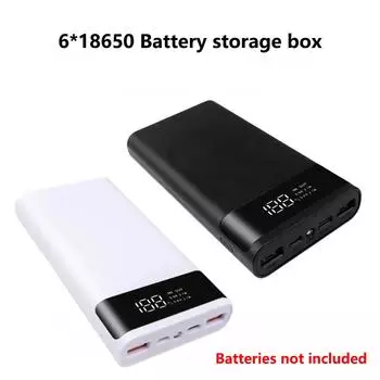 Портативный внешний корпус для аккумулятора DIY 6*18650 аккумуляторная батарея Shell 20000 мАч зарядное устройство для хранения без аккумулятора
