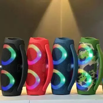 Портативный водонепроницаемый 100 Вт Bluetooth-динамик высокой мощности RGB с цветной подсветкой беспроводной сабвуфер 360 стерео объемного звучания TWS FM Бумбокс серебряный