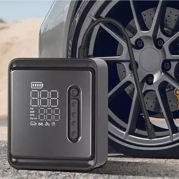 Портативный воздушный компрессор для накачивания шин, умный портативный воздушный насос с цифровым дисплеем, умный насос для накачивания шин для автомобиля 150 фунтов на квадратный дюйм чёрный