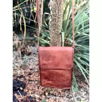 Портфель 11X9 дюймов, винтажная кожаная мужская сумка через плечо, сумка-мессенджер для ноутбука 9 x 11 x 4 in коричневый