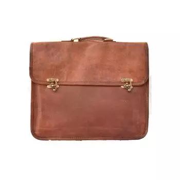 Портфель-мессенджер для ноутбука унисекс из натуральной винтажной козьей кожи 15 x 12 x 4 in коричневый