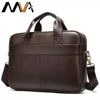 Портфель MVA, мужская сумка из натуральной кожи, мужские офисные сумки для мужчин, сумка-мессенджер для ноутбука, деловые мужские кожаные сумки 15 дюймов 7022 кофейный