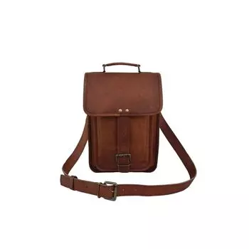 Портфель Школьные сумки через плечо Кожаная сумка-мессенджер Сумка для ноутбука 9 x 11 in коричневый
