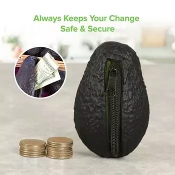 Портмоне в форме авокадо на молнии, портативная сумка, маленькая сумка для хранения, вечерние уличные свидания, дорожный кошелек коричневый