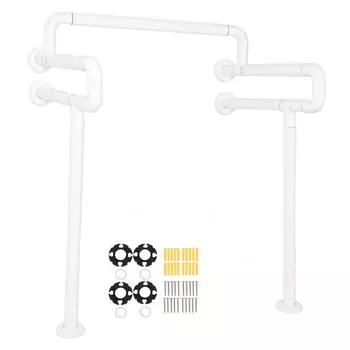 Поручень для унитаза, двойной U-образный, эргономичный, из поликарбоната и нержавеющей стали, противоскользящий, для пожилых людей и инвалидов