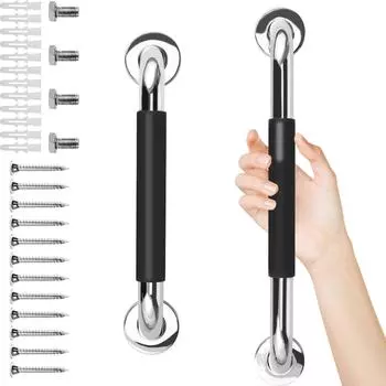 Поручень для ванны 30/40 см, душевая ручка из нержавеющей стали с противоскользящей силиконовой ручкой, настенное крепление, противоскользящая безопасная ручка 30cm