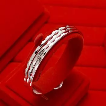 Посеребрение Три жизни Три поколения Браслет Три кольца Водяной куб Браслет Серебряные украшения Подарок на день рождения 16cm