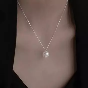 Посеребренная цепочка на шею с жемчугом из серебра 925 пробы, ожерелье в стиле легкой роскоши, новая популярная нишевая женская цепочка на ключицу 2023 года