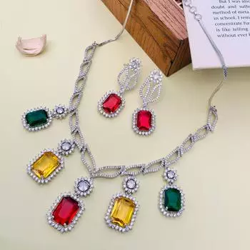 Посеребренные бриллиантовые круглые колье комплект бриллиантовых колье комплект для женщин белый