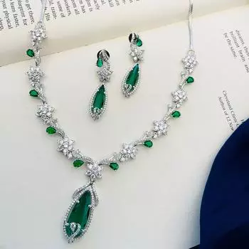 Посеребренные бриллиантовые круглые колье комплект бриллиантовых колье комплект для женщин белый