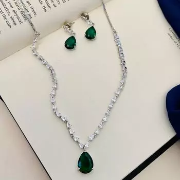 Посеребренные бриллиантовые круглые колье комплект бриллиантовых колье комплект для женщин белый