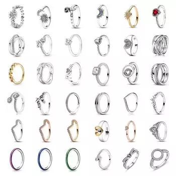 Посеребренные кольца в виде сердца с солнцем и луной в форме подсолнуха для женщин, оригинальный цветок, свадебный кристалл, роскошные ювелирные аксессуары 6