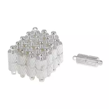Посеребренные магнитные застежки-цилиндры / упаковка из 20 шт.