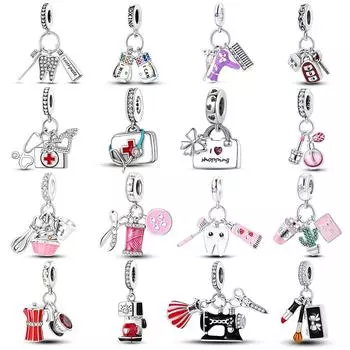 Посеребренные оригинальные здоровые зубы, зубная щетка, подвесные бусины, подходят для браслета, ожерелья, кулон, ювелирные изделия, женский подарок