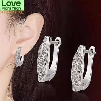 Посеребренные продаются витые серьги из циркония ААА корейская мода изысканные ювелирные изделия оптовая продажа пара
