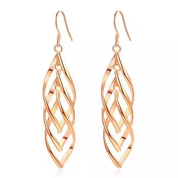 Посеребренные серьги-кисточки с двойным витком, тонкие серьги-подвески в корейском стиле с волной, женские серьги-подвески с тремя рядами