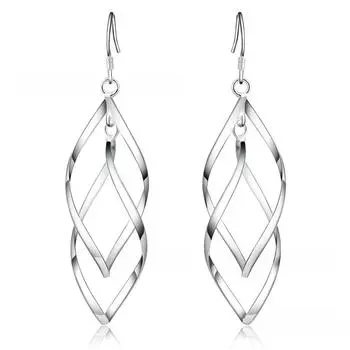 Посеребренные серьги модные и модные серебряные серьги Basho S925 с кисточками двойной закрутки