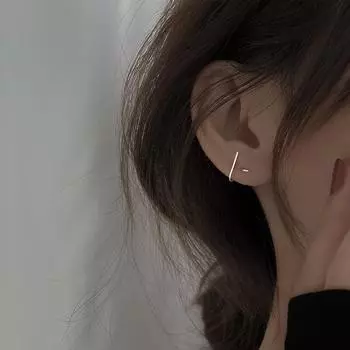 Посеребренные серьги S925, серьги U-образной формы для сна, простые женские маленькие серьги из Японии и Южной Кореи, хипстерские мужские и женские серьги