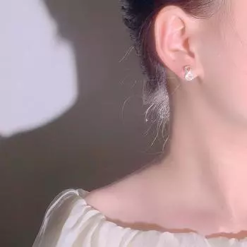 Посеребренные серьги S925 со сверкающими бриллиантами Mbius, 8-значные серьги, модные и персонализированные женские серьги любви.