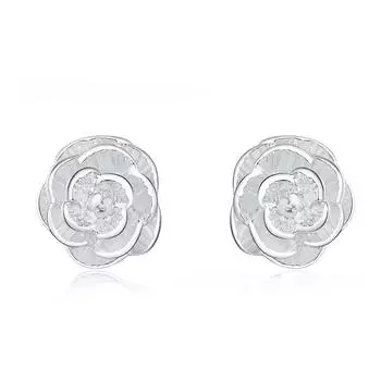 Посеребренные серьги Серебряные серьги S925, модные серьги-розы, женские серьги, очаровательные модные девушки