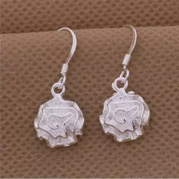 Посеребренные серьги Серебряные серьги S925 серебряные украшения Корейская модная тенденция изысканные женские серьги-розы ювелирные изделия