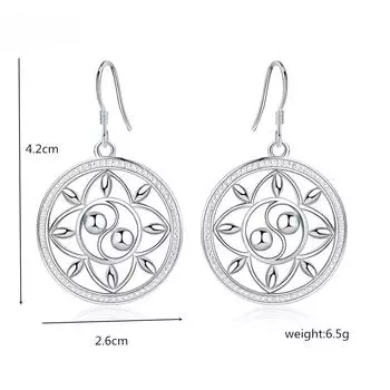 Посеребренные серьги Серебряные серьги S925 серебряные украшения модные свадебные серьги для девочек пара ретро-серьги ювелирные изделия