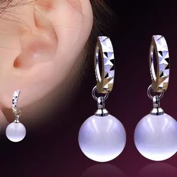 Посеребренные женские звездные опаловые серьги женские серьги-кольца капли