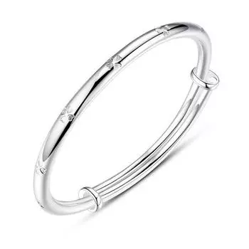 Посеребренный браслет Серебряный браслет S925, свадебный браслет, четырехлистный клевер с покрытием, универсальный модный молодой регулируемый браслет «тяни-толкай»