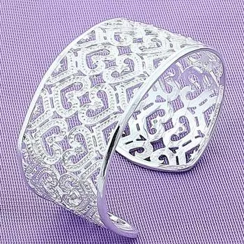 Посеребренный браслет Серебряный браслет S925 Свадебный браслет Серебряный комплект ювелирных браслетов Открытый браслет Серебряный