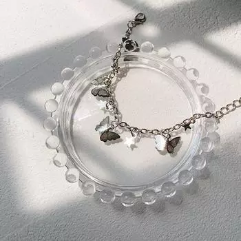 Посеребренный довольно красивый браслет-цепочка в виде бабочки, подвеска для женщин, ювелирные изделия для свадебной вечеринки и помолвки