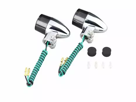 POSH FAITH 093097 Motorcycle Supplies, Cannonball Type Turn Signal, For Single Sphere, Plated Body/Smoke Lens