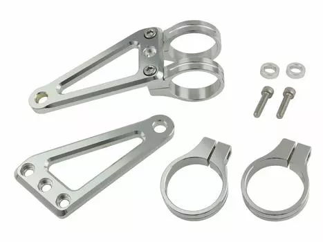 POSH FAITH Фрезерованный Горизонт Длинный Кронштейн Фары для 41мм Стойки Вилки, Тип 2 Круга, Диаметр, Серебристый, 030049-03