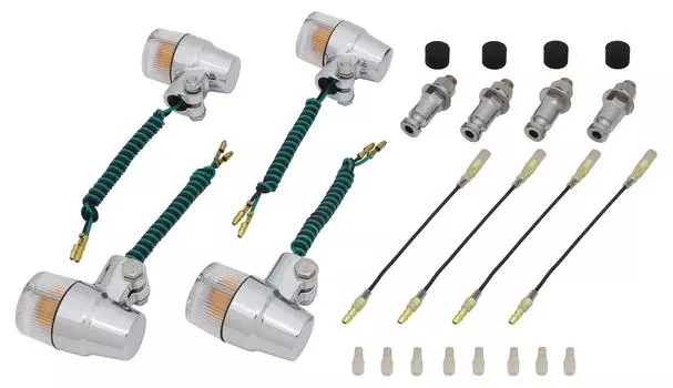 POSH FAITH Комплект указателей поворота Superbike для и SR500 Хромированный корпус с прозрачными линзами Номер детали Мини-сигналы, Модельно-специфичный SR400/FI (1985-настоящее время) (1985-1998),