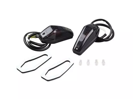 POSH FAITH Мотоциклетные аксессуары Поворотники Aero Sharp Мини-тип 12В 10Вт Лампы Дымчатые 090003 Самоклеящиеся сигналы, (Пакет 2), В комплекте, Объектив,