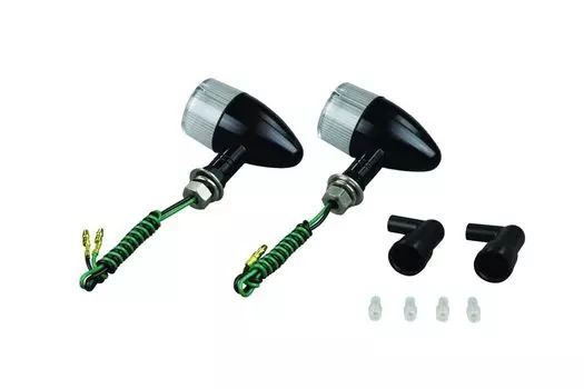 POSH FAITH Мотоциклетный Алюминиевый Фрезерованный Поворотник Пуля Короткий Одинарная Лампа Не Комплект Черных Сигналов, Тип, Кронштейн, (Лампочка в комплекте), 2, M10, Корпус/Прозрачная линза,