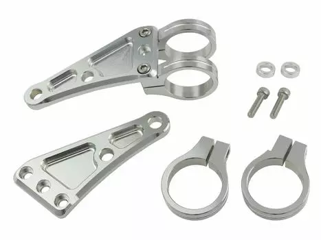 POSH FAITH Мотоциклетный фрезерованный длинный кронштейн фары 39 мм стойка вилки, тип с двумя кругами, диаметр, серебристый, 031048-03