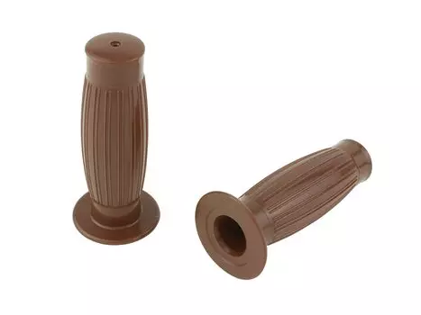 POSH FAITH Motorcycle Left and Right Set for Diameter Motorcycle Grips, Barrel-Shaped, 22.2mm Handlebars, Brown, 010072-BR-10