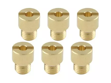 POSH FAITH Набор главных жиклеров для мотоцикла Увеличенные Главные Микуни Круглые Сверхбольшие (6 форсунок) - (8x10.5) 736007-10 золотой