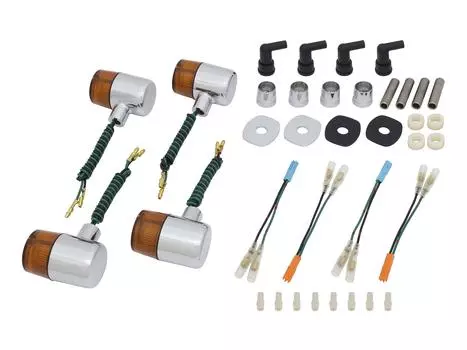 POSH FAITH Slim Sharp Turn Signal Kit for Honda W800 with Chrome Body and Orange Part Number (2011-2016) Lenses, 043091-53