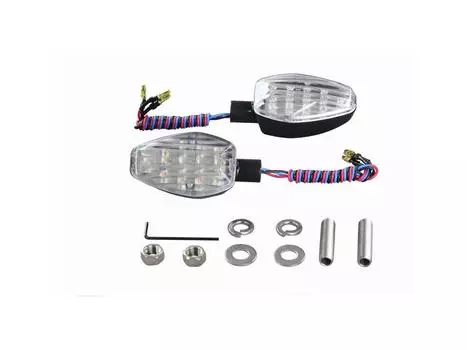 POSH FAITH Товары для мотоциклов Мотоциклетный светодиодный указатель поворота с черной линзой Легкий светодиодный указатель поворота Совместимость с (Тип СФ) Корпус/Прозрачный 096452-06